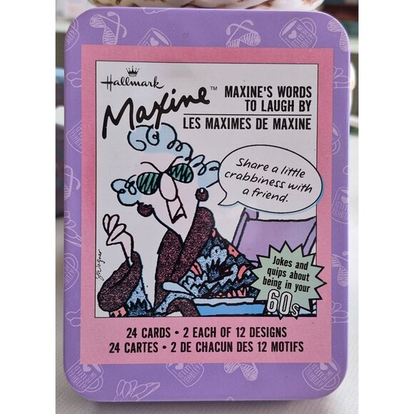 Hallmark Maxines Words To Laugh By Tin Box With 24 Humorous Cards - Picture 2 of 5